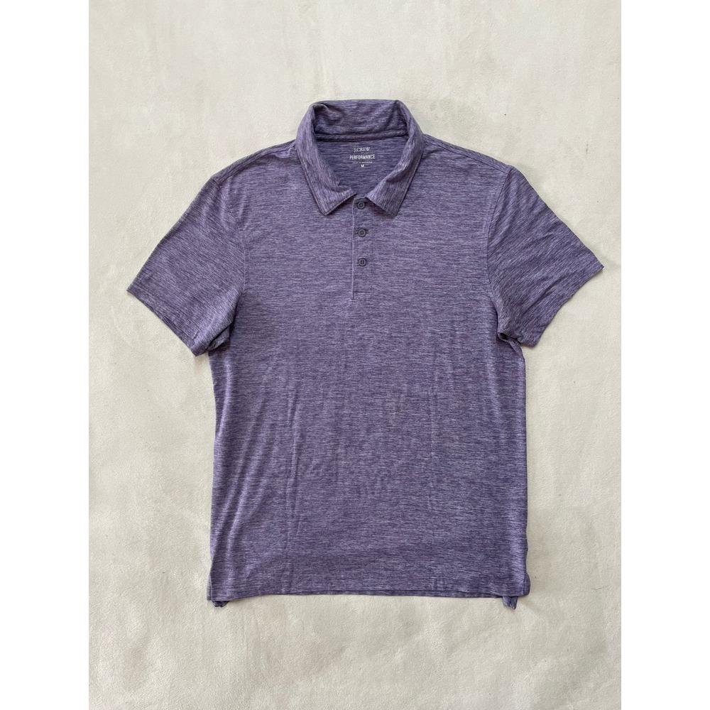 J.Crew Performance Mens Purple Heathered Space Dye Stretch Polo Shirt Medium